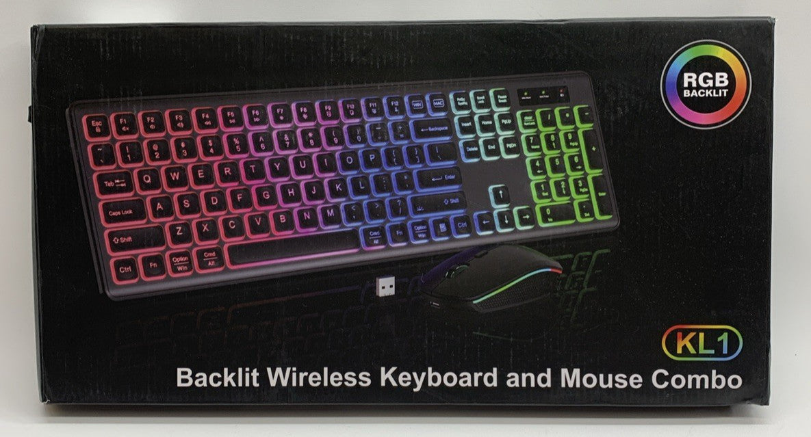 Wireless Keyboard and Mouse, Rechargeable Bluetooth Key Board Mouse Combo RGB