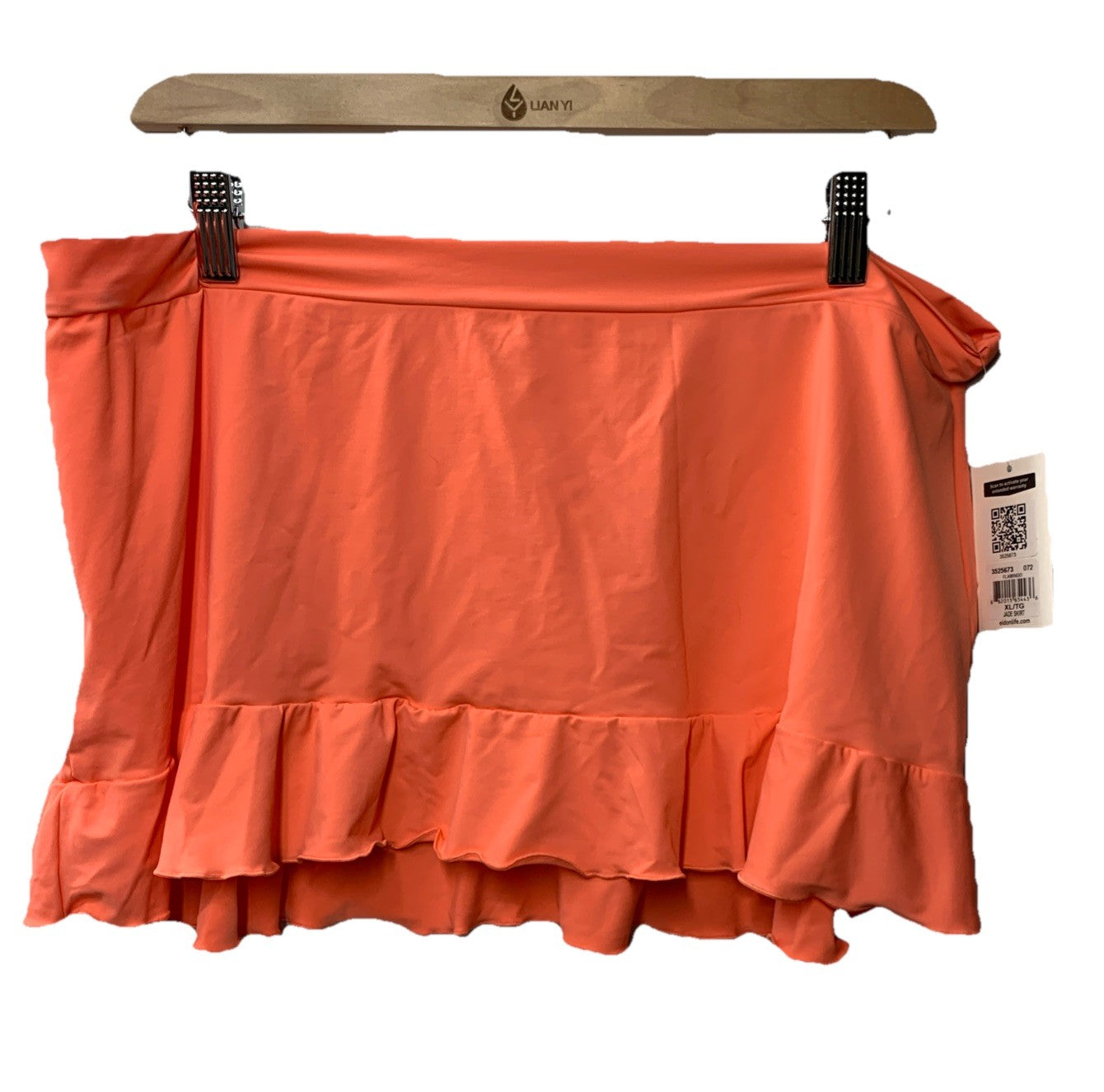 EIDON Women's Standard Jade Swimsuit Cover Up with Frill Detail Size XL Flamingo