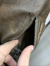 Levi's Mens Faux Leather Varsity Bomber Jacket Size L Long Sleeve LM2RU096 Brown