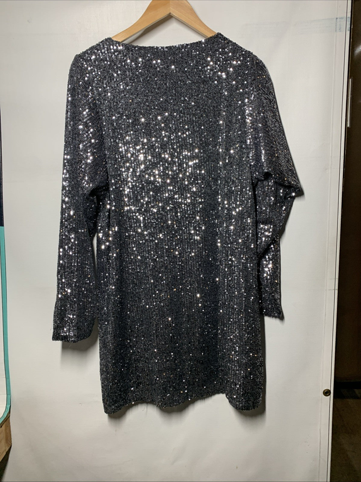 Steve madden Sparkle Dress Long Sleeve Evening Party Cocktail Glamour Size 10
