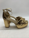 Sam Edelman Jullian2 Women's Platform Gold Sequins 8.5 M Open Toe Heel Sandal