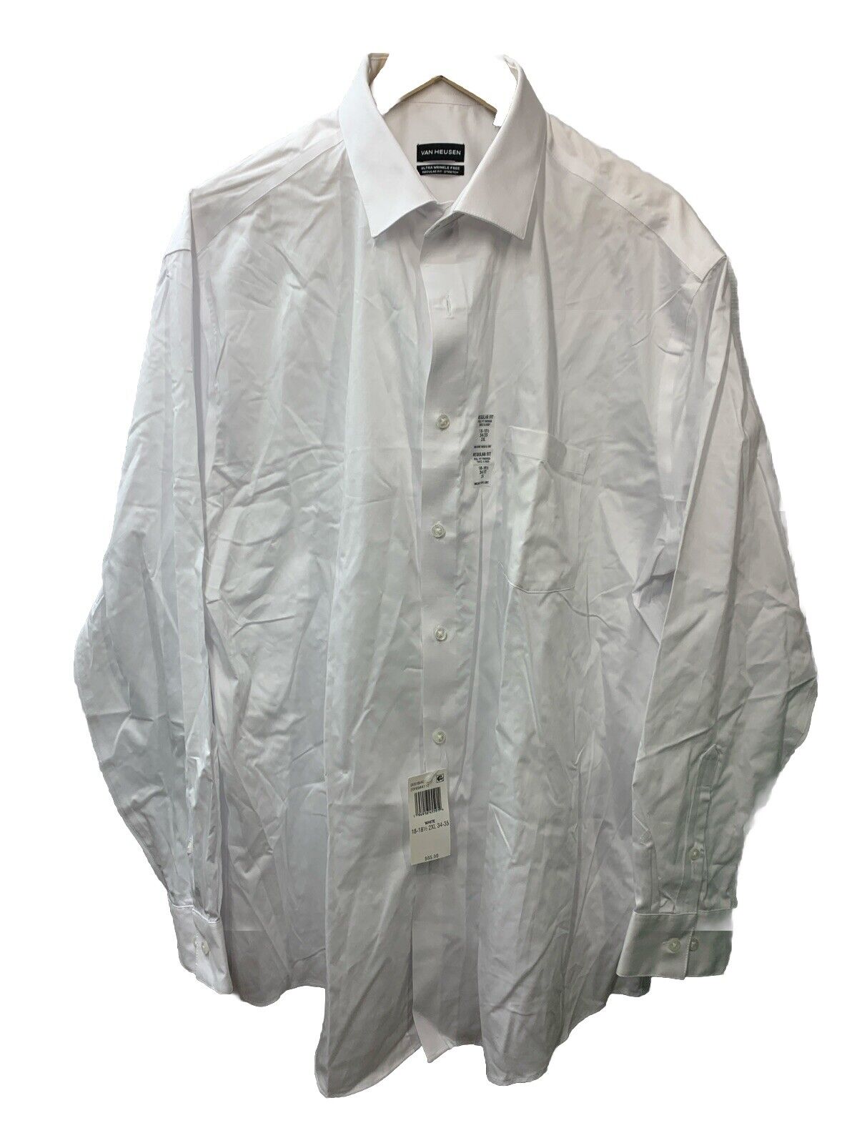 Van Heusen Dress Shirt Regular Fit Ultra Wrinkle Free Collar Stretch - Size 2XL
