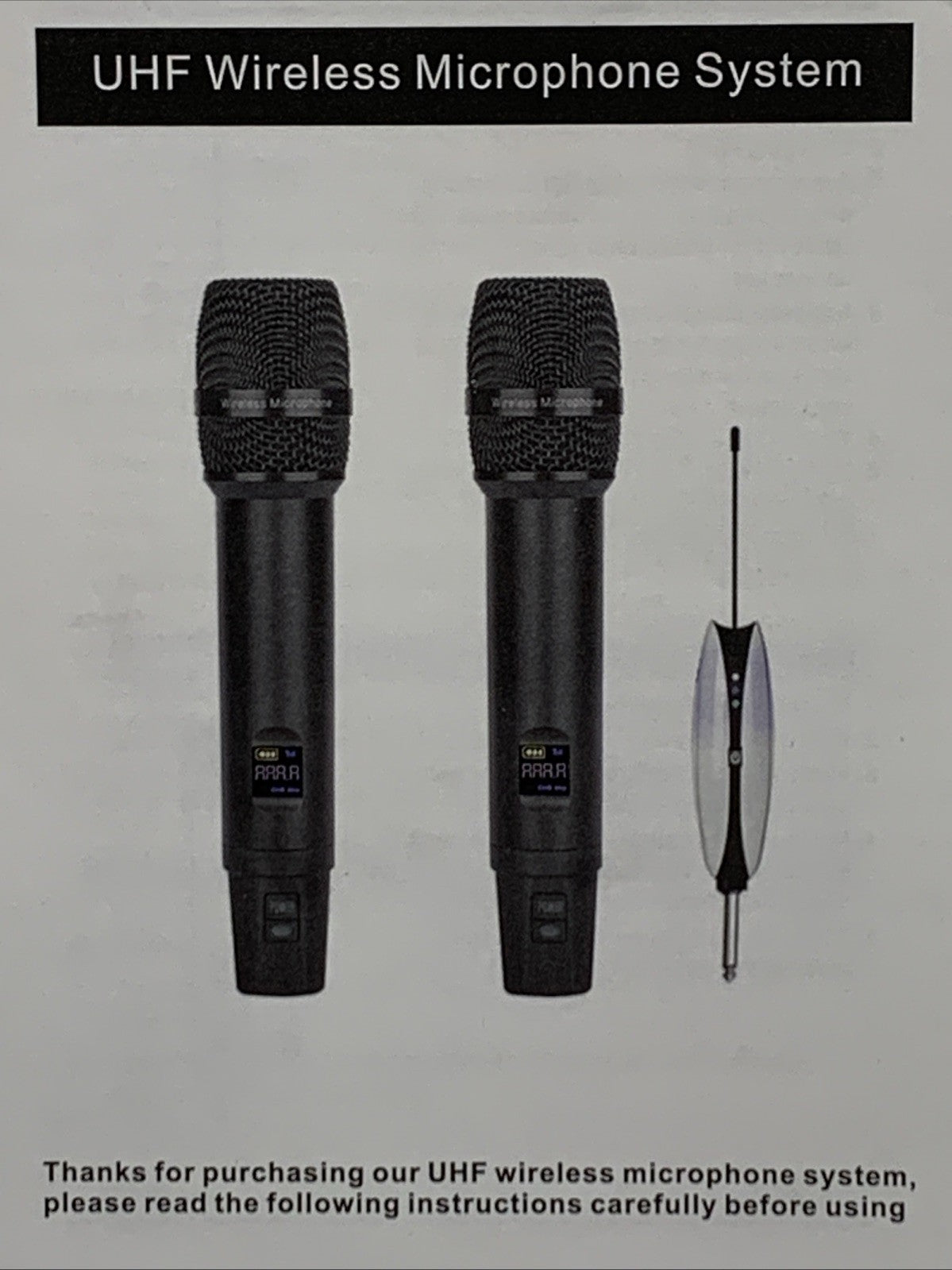 MOYLEAF Wireless Microphones UHF Metal Dual Handheld Cordless Dynamic Mic System