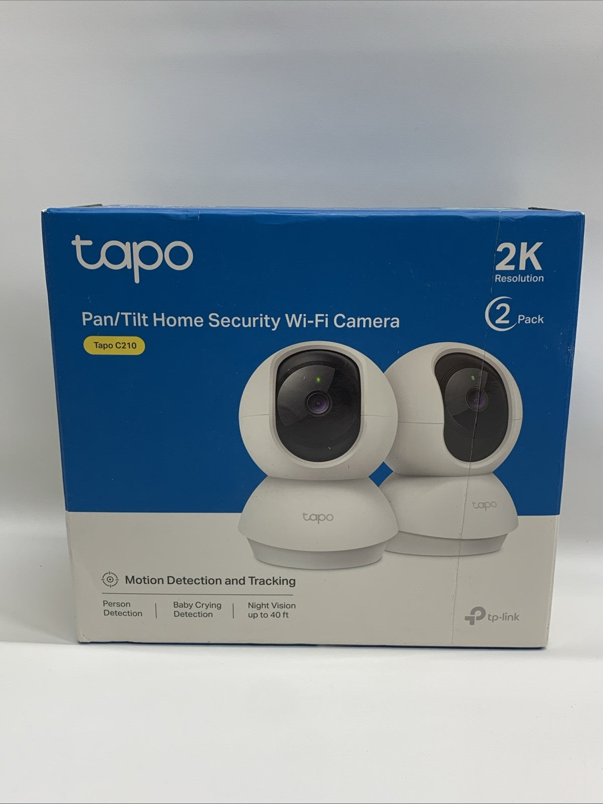 Tapo C210P2 Indoor 2K Pan/Tilt Security Camera 2-Way Audio Night Vision - 2 Pack