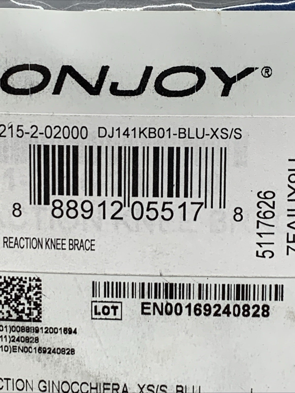 DonJoy Reaction Knee Brace Size S Black Blue Support Pain Relief Lightweight