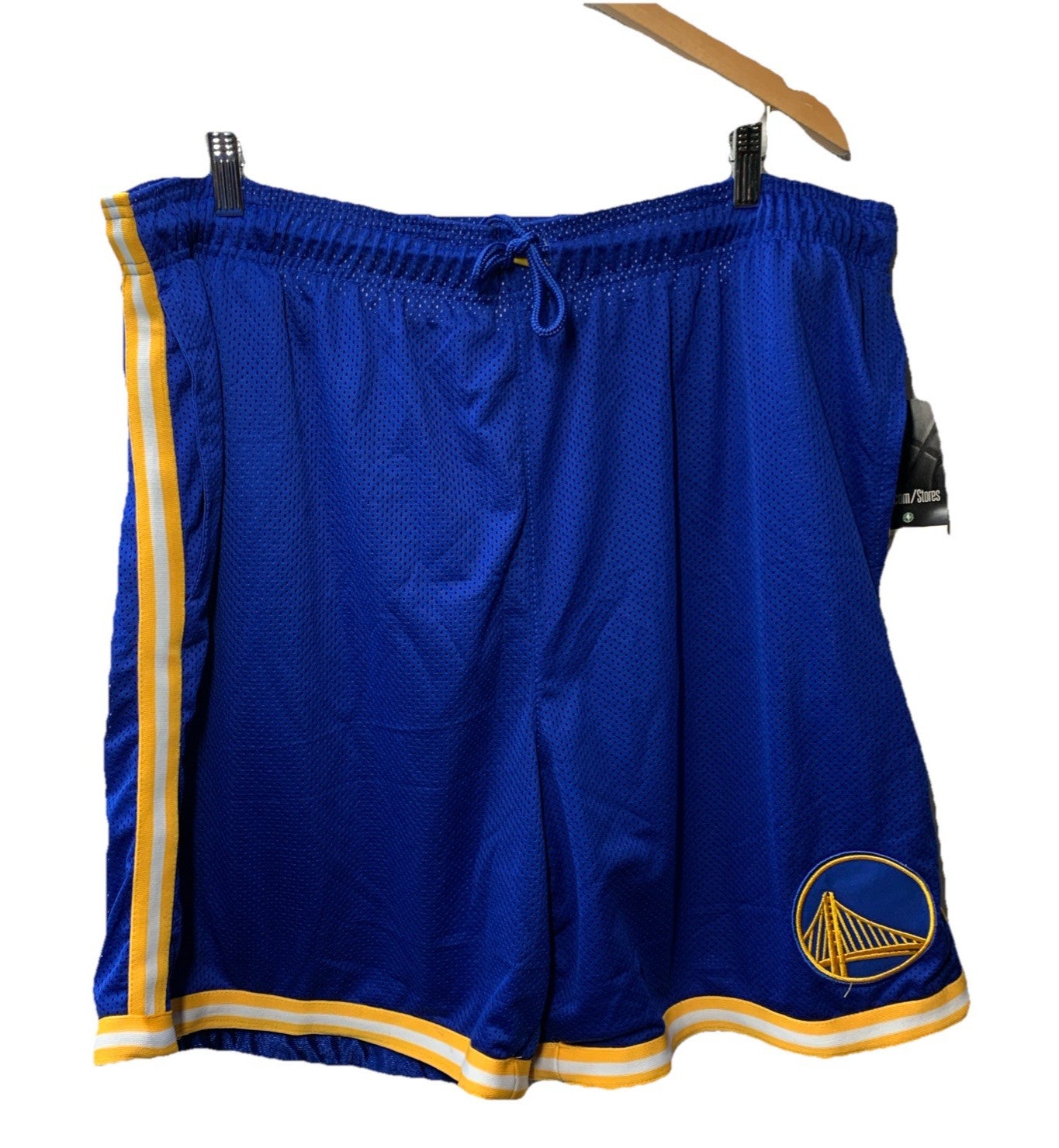 NBA Golden State Warriors Basketball Shorts Men's 3XL Mesh Shorts Blue Gold