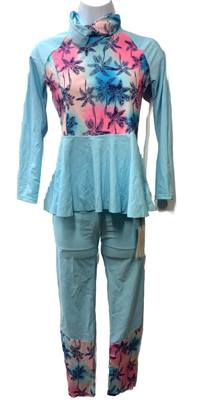 GRACE KARIN Girls Long Sleeve Swimsuit Mermaid Bathing Suit Rash Guard Size 12Y