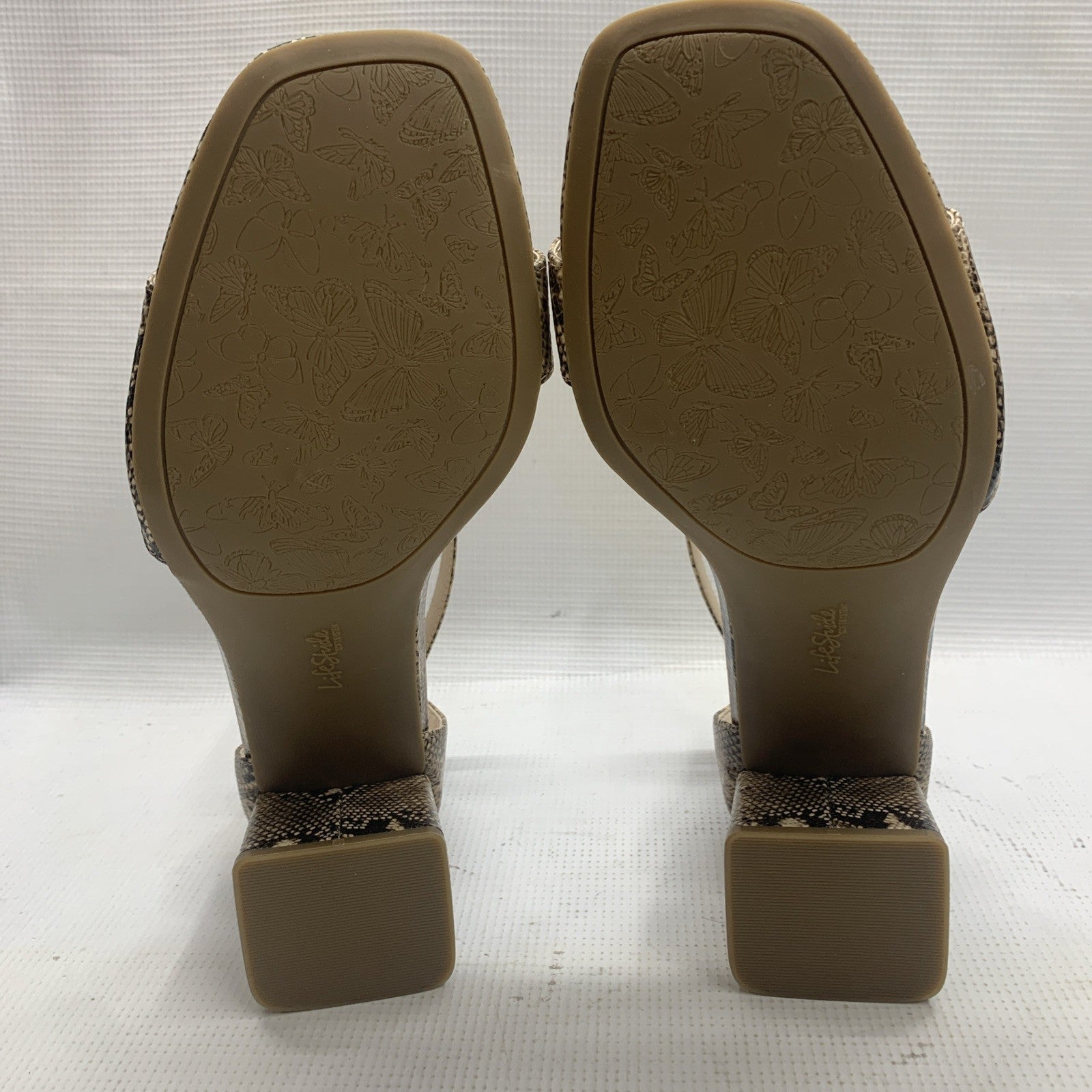 LifeStride Women's Cassidy Ankle Strap Dress Sandals Heeled Snake Print Size 9W