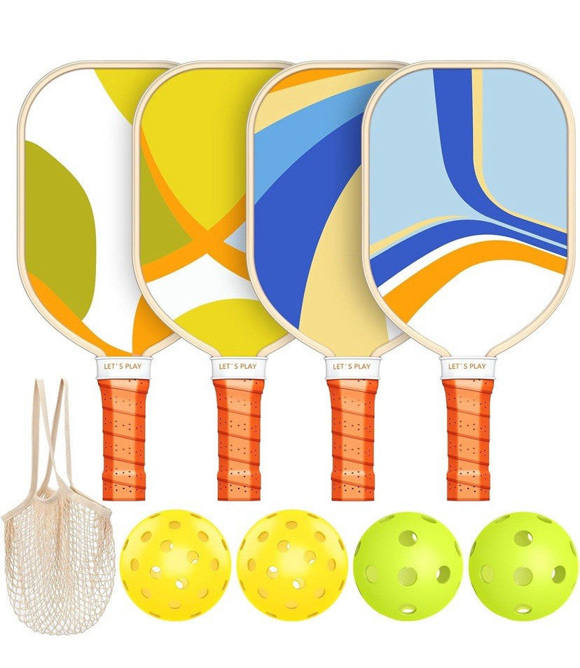 Pickleball Paddles, USAPA Approved Pickleball Paddle Set of 4 with 4 Pickleball