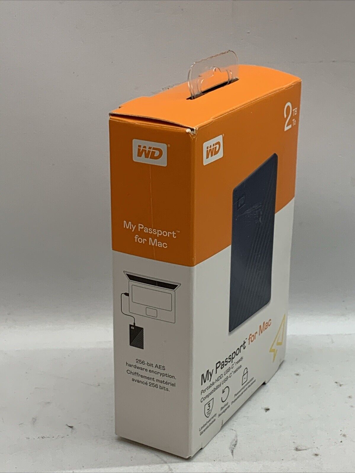 WD - My Passport 2TB External USB C 3.0 Portable Hard Drive HDD - Black for Mac