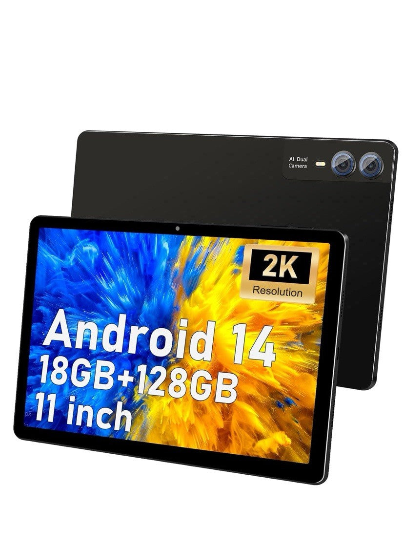 11 inch 2K Tablet 18 Gb Ram with Keyboard Android 14 2000x1200 2 in 1 Gray