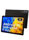 11 inch 2K Tablet 18 Gb Ram with Keyboard Android 14 2000x1200 2 in 1 Gray