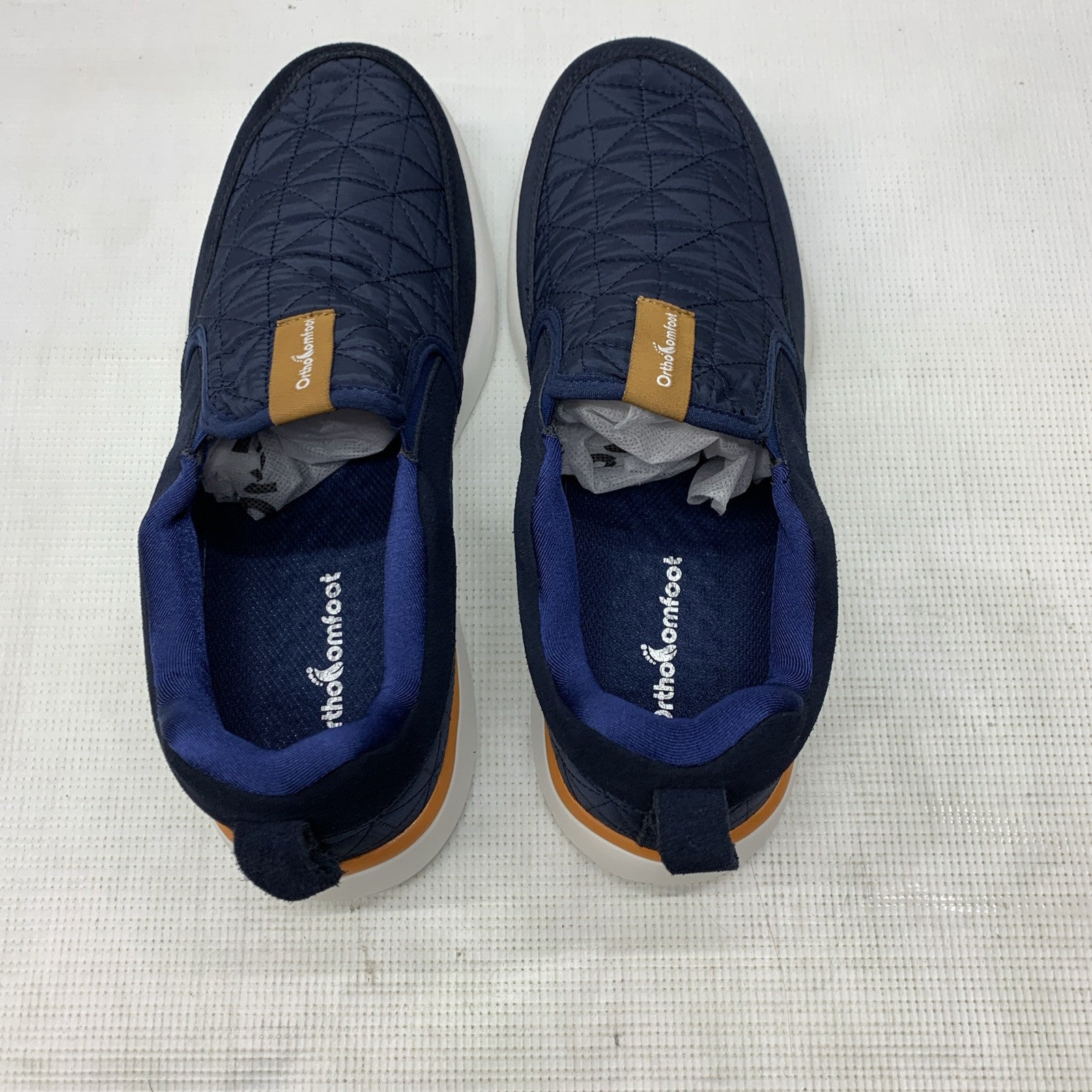 OrthoComfoot Men's Orthopedic Slip On Loafers Walking Shoes with Arch Navy 11