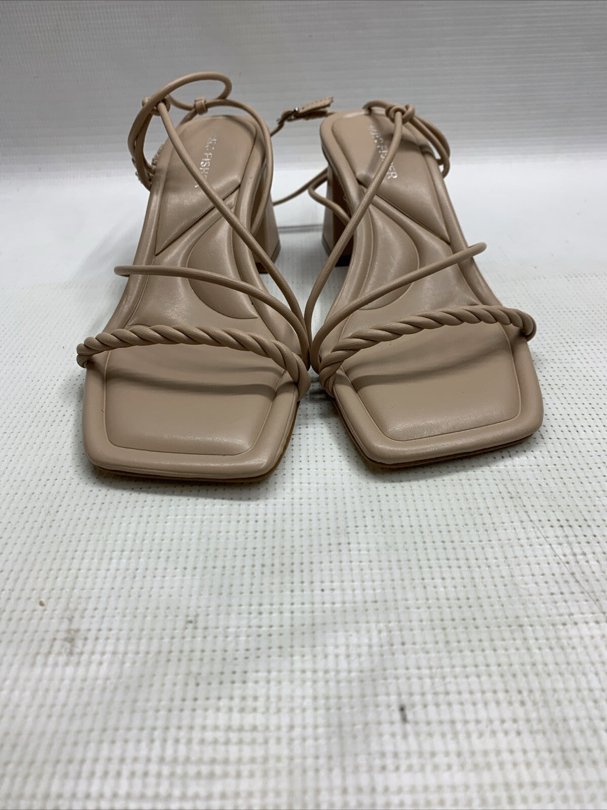 Marc Fisher Women's Meggiane Heeled Sandal Size 8M Lite Latte 110 Buckle Closure