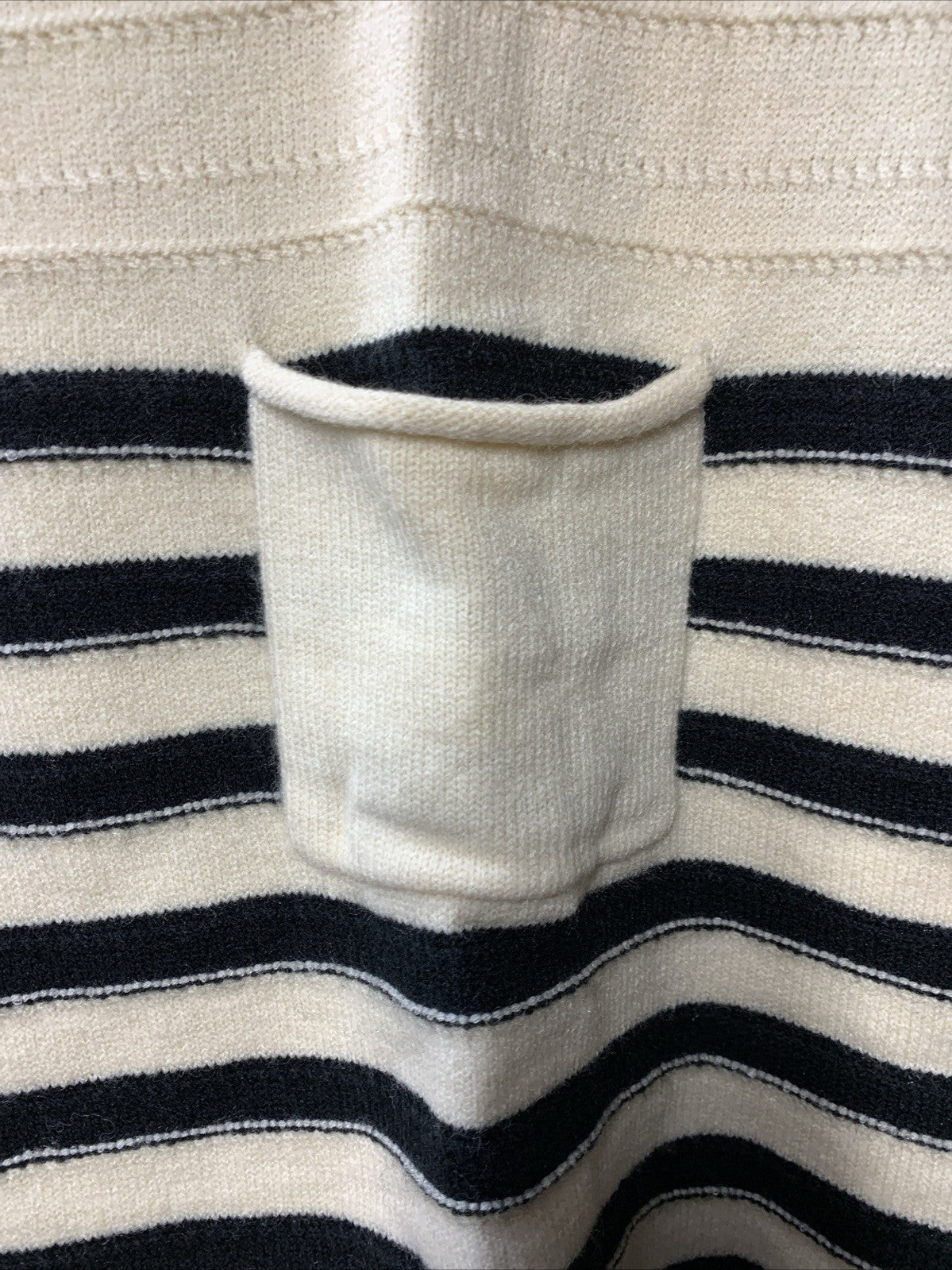 GRACE KARIN Striped Cap Sleeve Knit Sweater Crop Top Oversized Off White/Black L