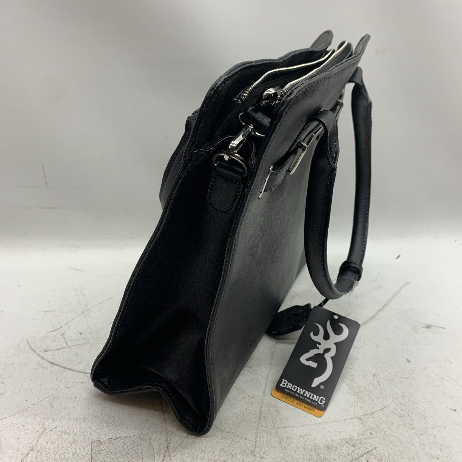 Browning Women's Concealed Carry Purse Handbag Black Zippers Storage Bag Compact