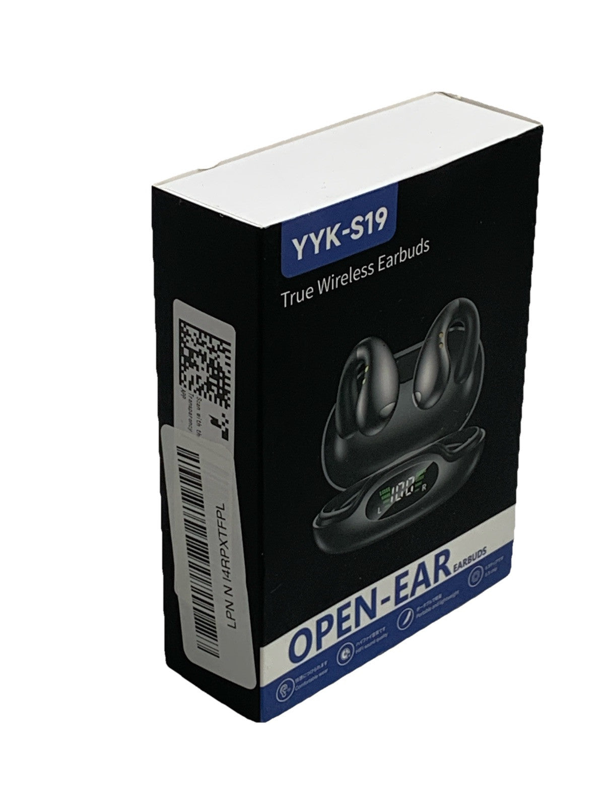 Open Ear Clip On Headphones Bluetooth 5.3 Wireless Earbuds YYK-S19 4HD Mic Black