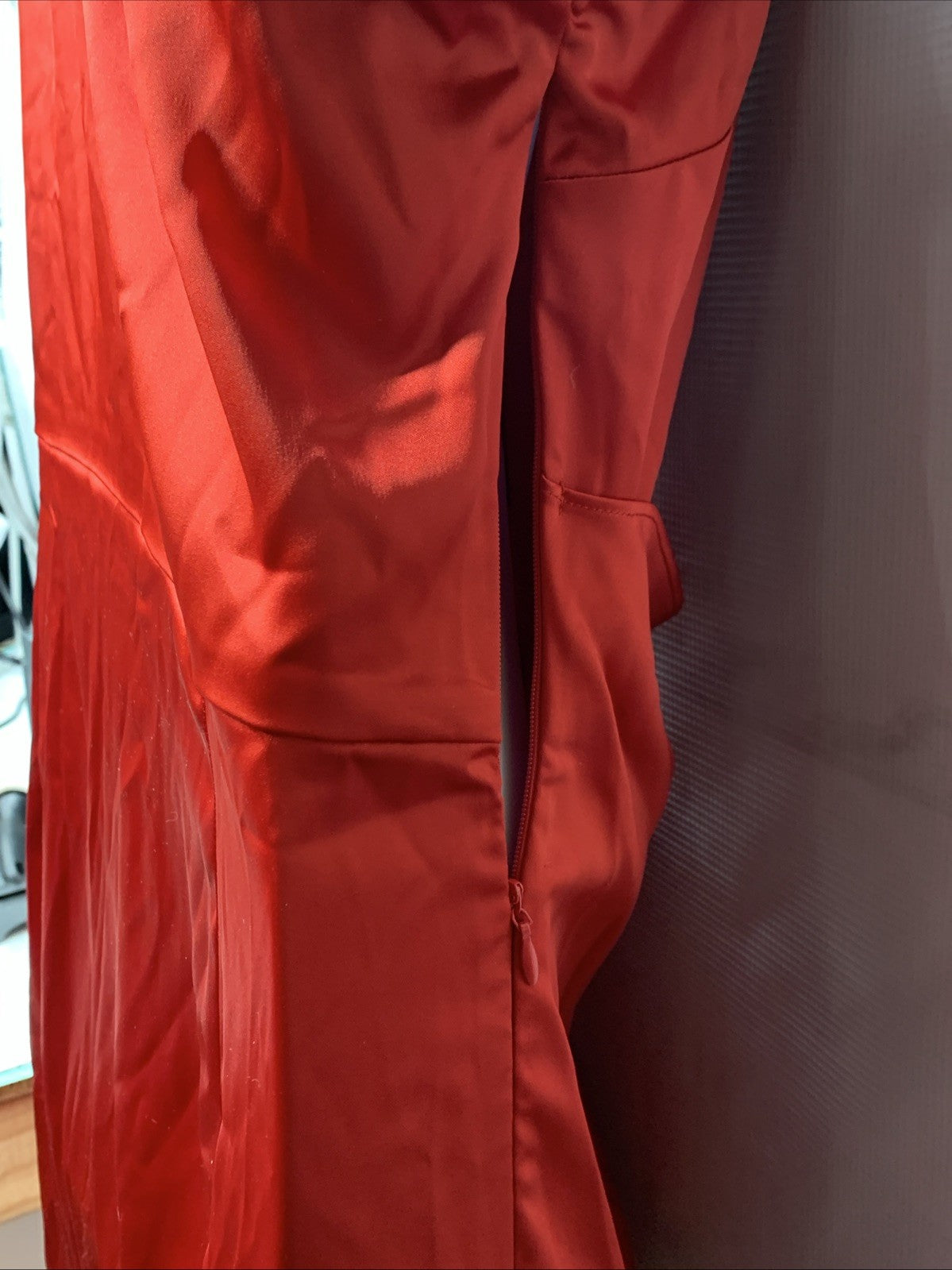 GRACE KARIN 2025 Women Satin Cocktail One Shoulder Sleeveless Dress Size 14, Red