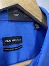 Van Heusen Men's Long Sleeve Dress Shirt Regular Fit Poplin Solid Size 2XL Blue