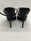 Steve Madden Viable High Stiletto Embellished Ankle Strap Size 10 Satin Black