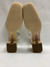 Sam Edelman Women Tracie Heel Size 8M Natural Weave Squared Toes Slingback Strap