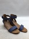 Women's Aerosoles Willowbrook Ankle Strap Wedge Sandal Mid Blue Open Toe Size 6