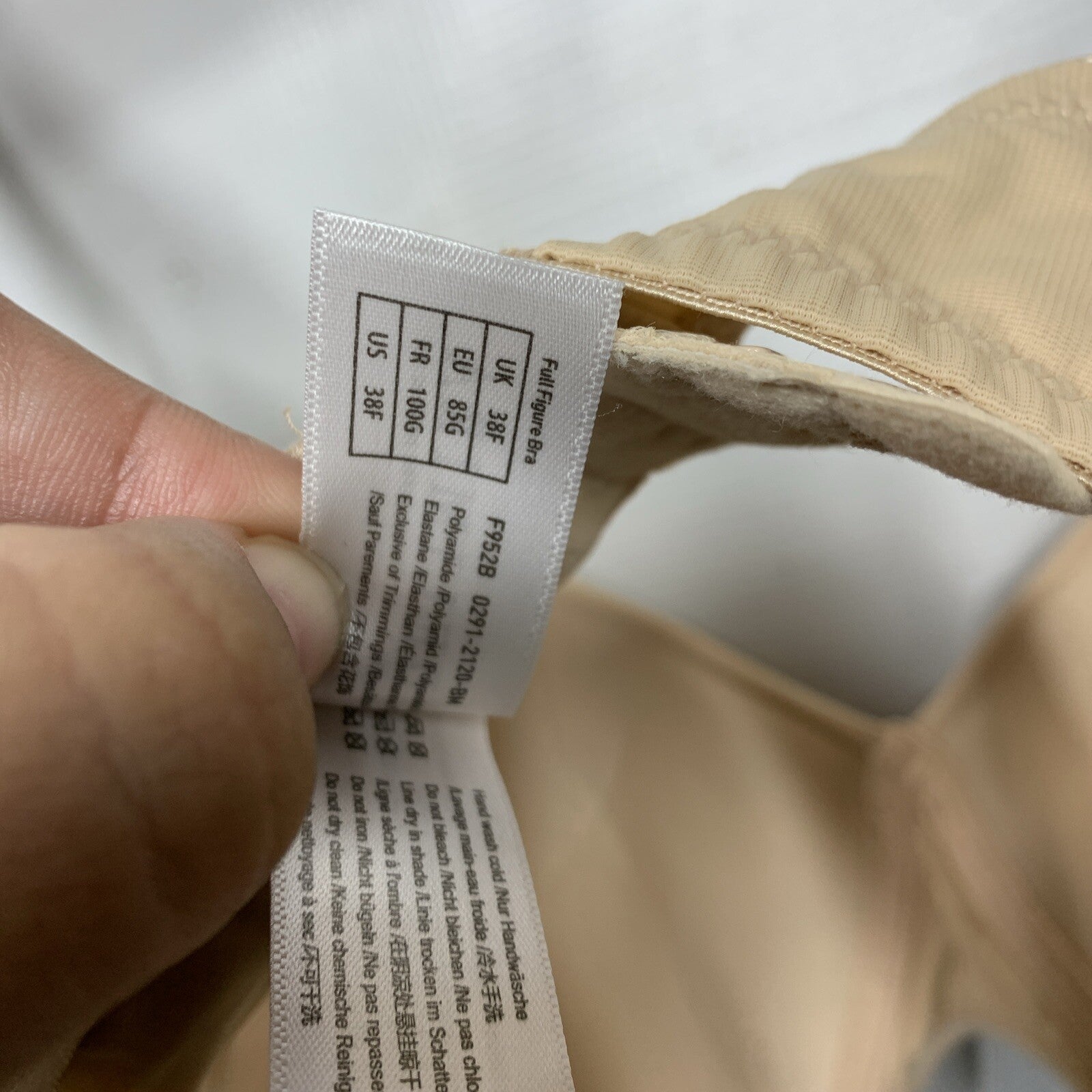 DELIMIRA Plus Size Seamless Lightly Lined Full Coverage T-Shirt Bra Sz 38F Beige