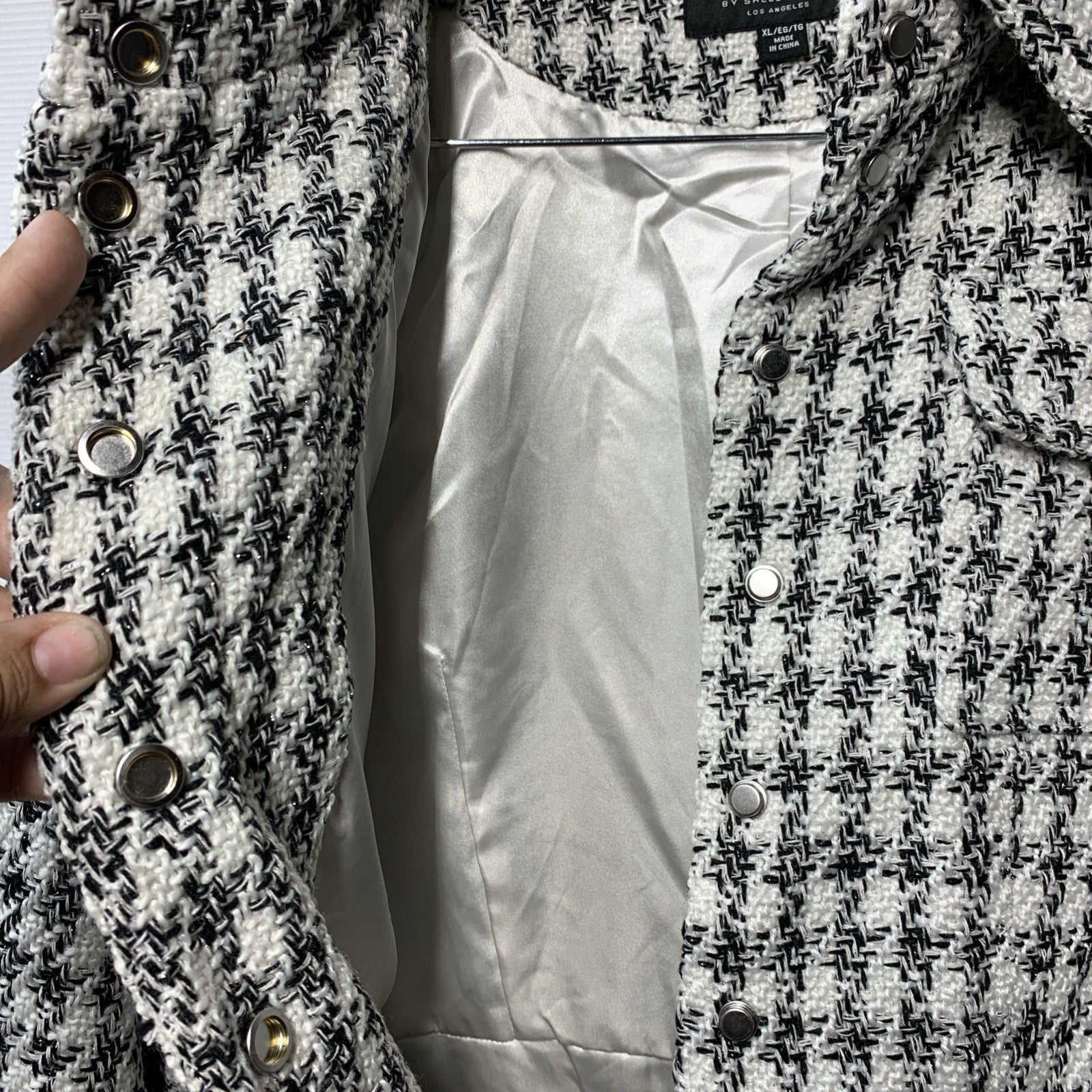 Laundry By Shelli Segal Fit and Flare Plaid Fabric Jacket (XL)