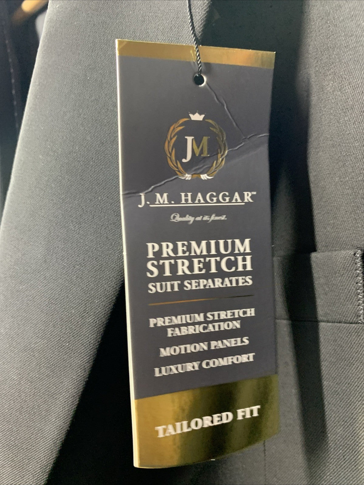 Haggar Mens JMH Premium Stretch Jacket Tuxedo Tailored Fit 52L Black Long Sleeve