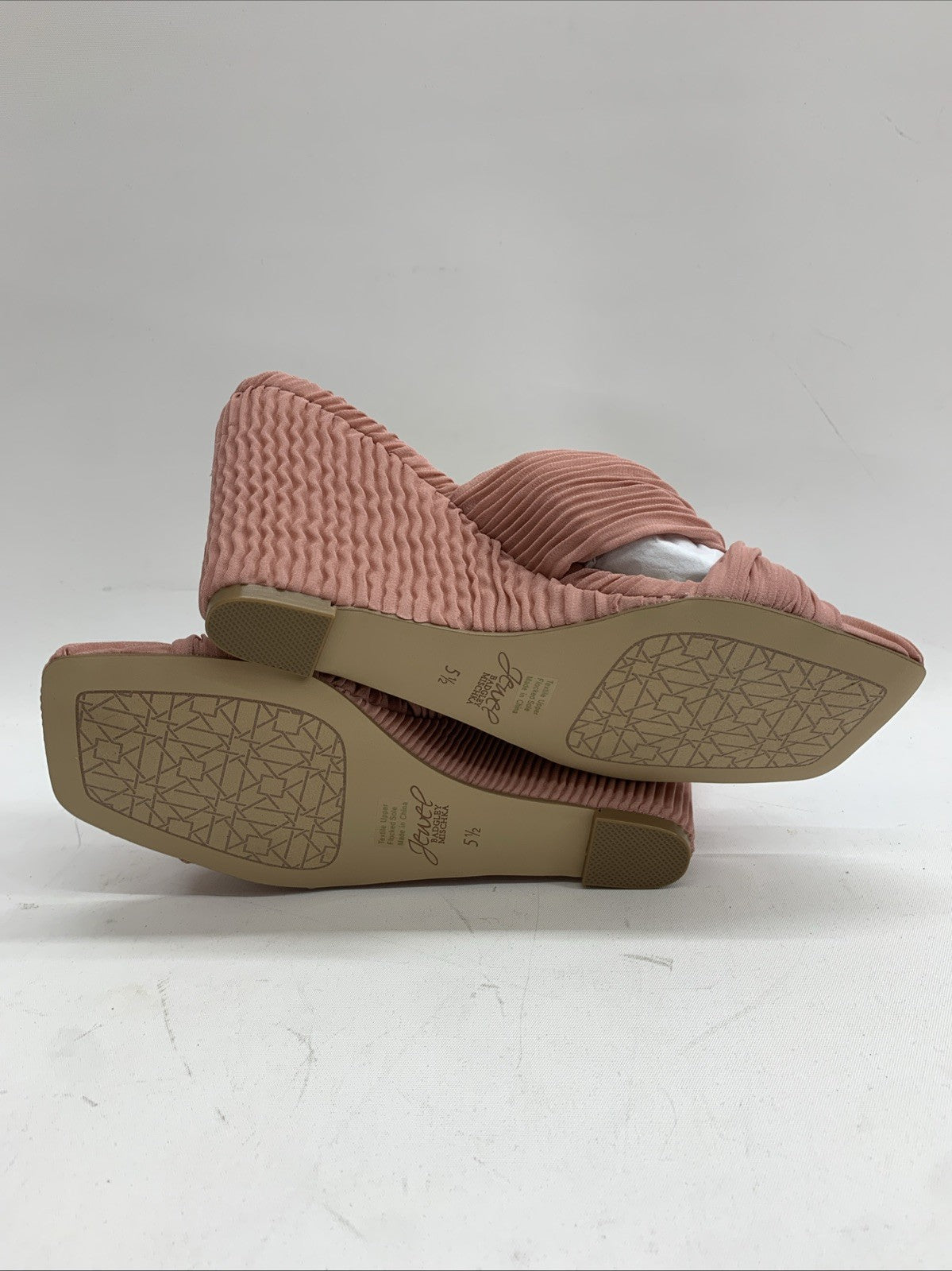 Jewel Badgley Mischka Women HYPE Rose Wedge Heels Sandal Slip-on Size 5.5 JW5032