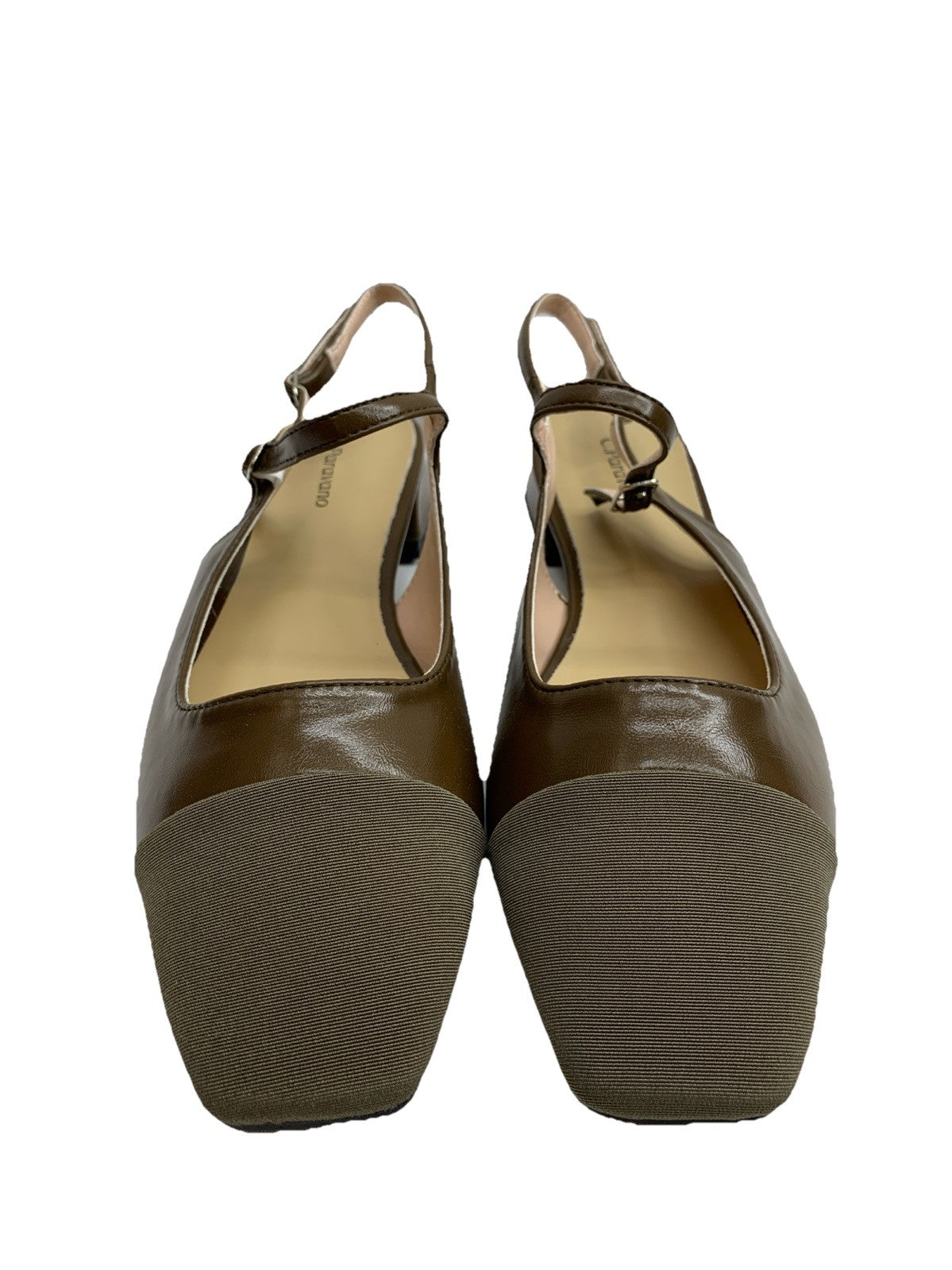C.Paravano Women F11 Slingback Shoes Close Square Toe Flats Sandals Size 39(EU)
