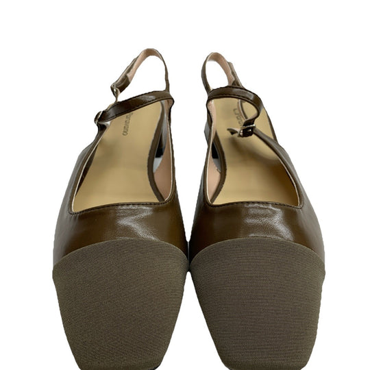 C.Paravano Women F11 Slingback Shoes Close Square Toe Flats Sandals Size 39(EU)