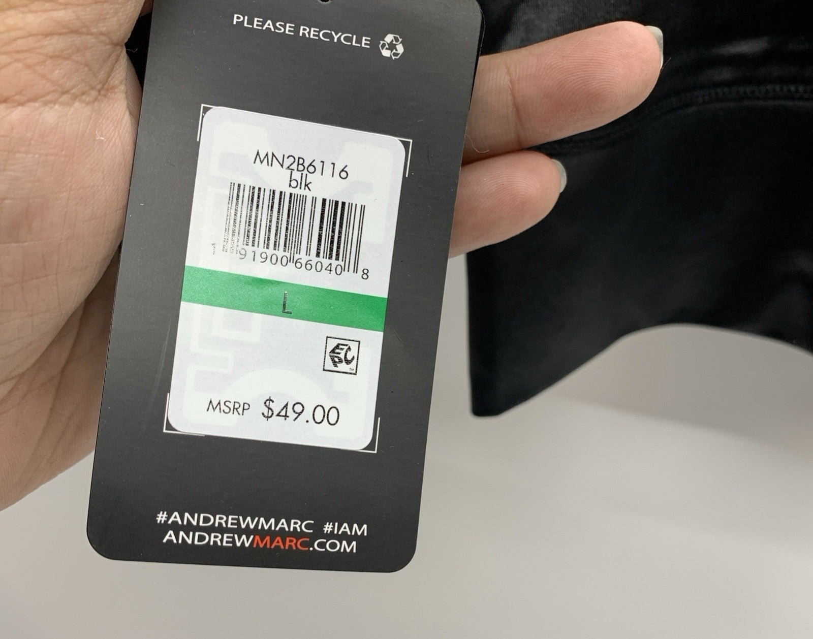 Andrew Marc Sport Women's Large Liquid Reversible Crop Tank Top Metallic Black