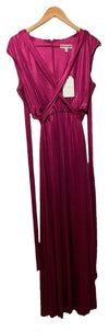 Dress The Population Krista Plunge Neck Side Slit Dress Maxi Size XL Sleeveless