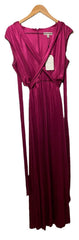 Dress The Population Krista Plunge Neck Side Slit Dress Maxi Size XL Sleeveless