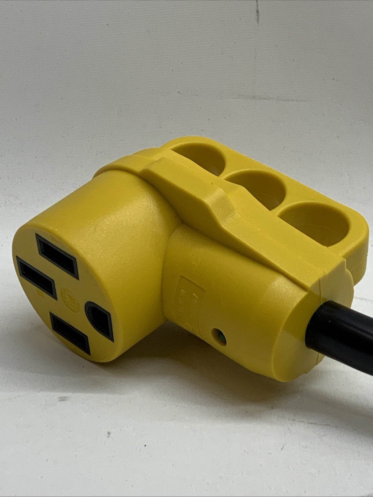 30AMP Male to 50AMP Female RV Trailer Cord Dogbone Adapter With Reset Yellow