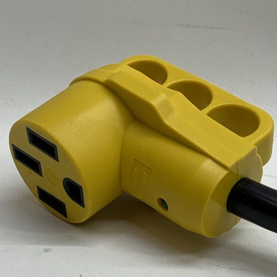30AMP Male to 50AMP Female RV Trailer Cord Dogbone Adapter With Reset Yellow