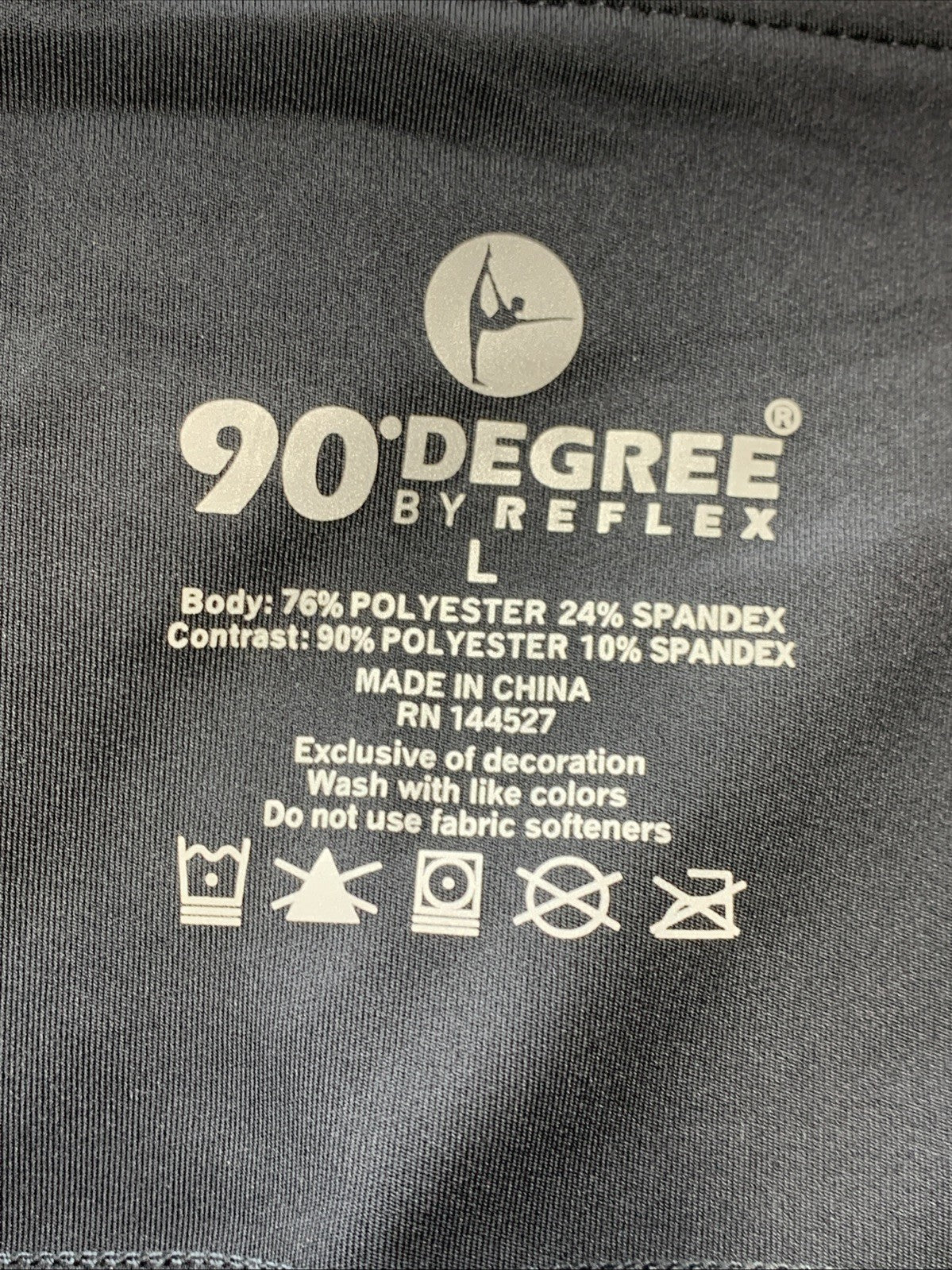 90 Degree by Reflex PW74542 Womens Power Flex Long Yoga Pants Black Size Large