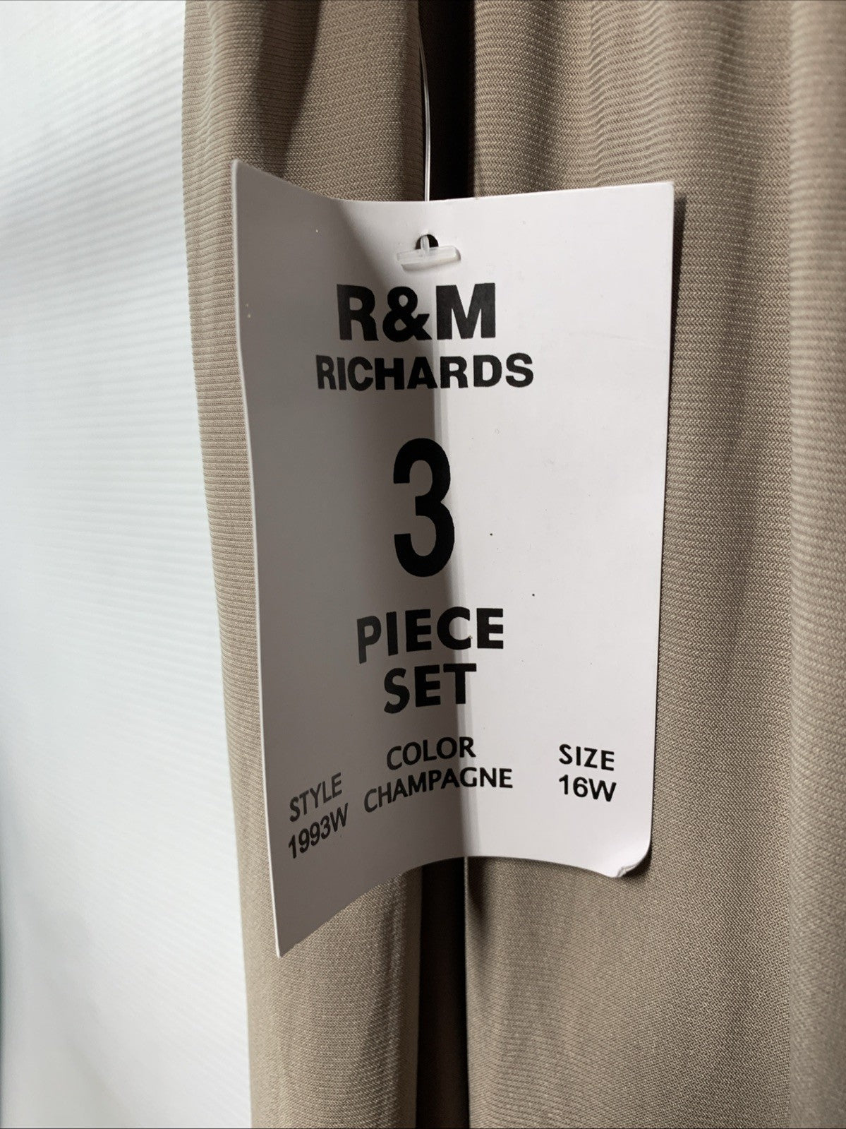 R&M Richards 3-Piece Lace Tank Top and Pant Set with Sheer Lace Jacket Size 16W