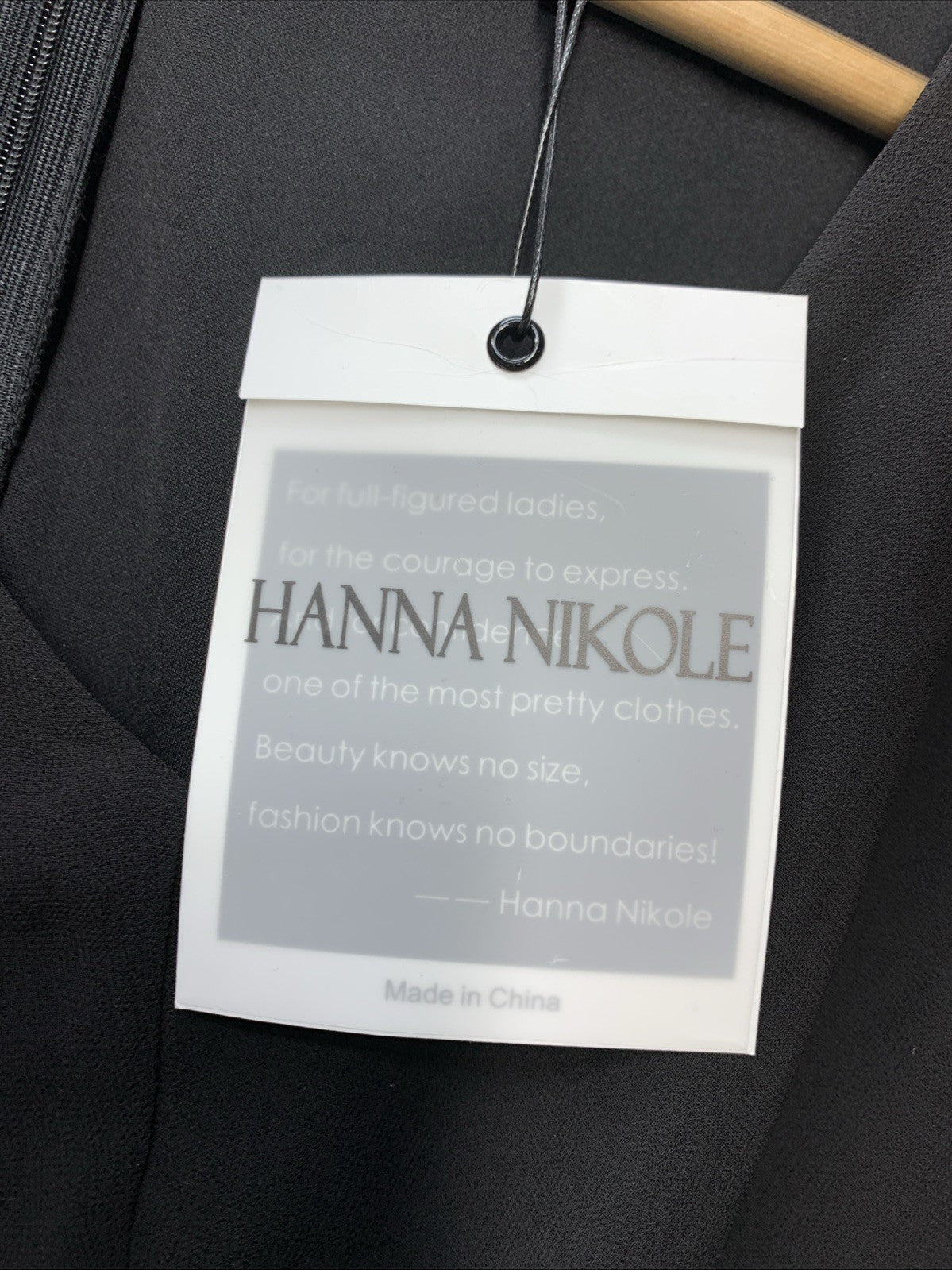 Hanna Nikole Women's Plus Size Chiffon Overlay Dress Size 20W, Black V-Neck