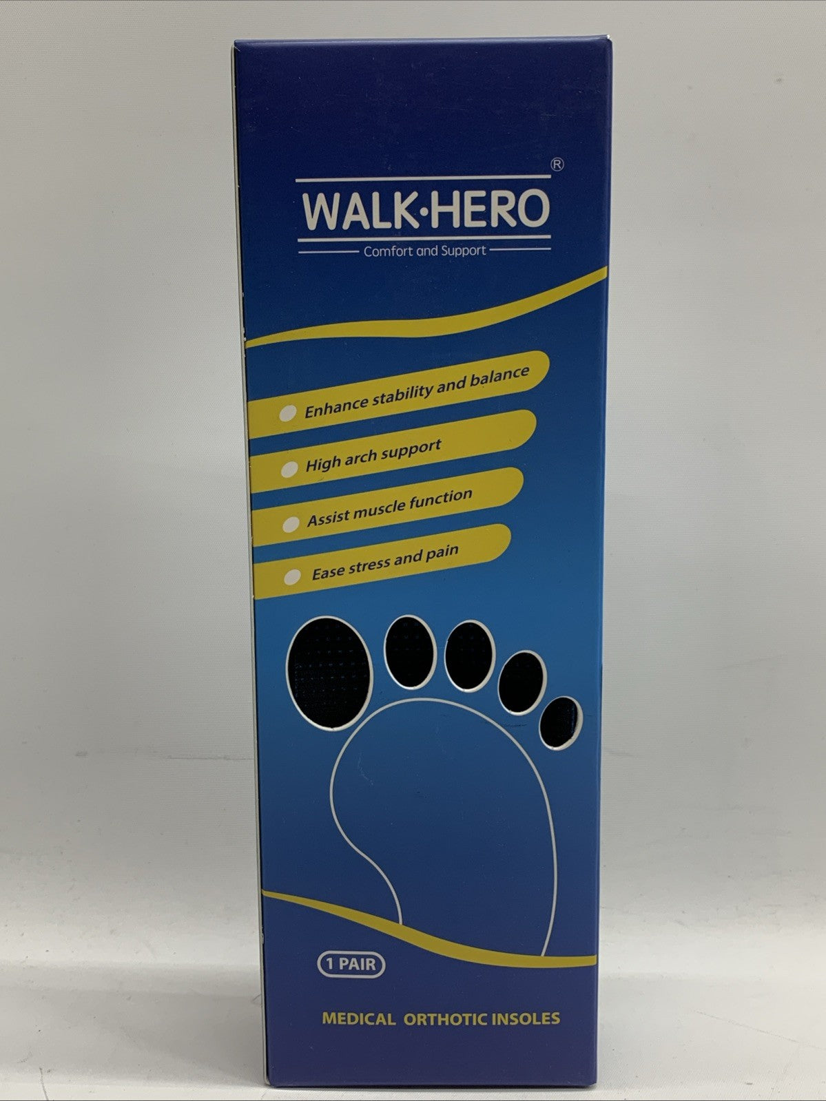 Walk Hero Size Mens 7-7.5 Women's 9-9.5 Medical Orthotic Insoles Support 1 Pair