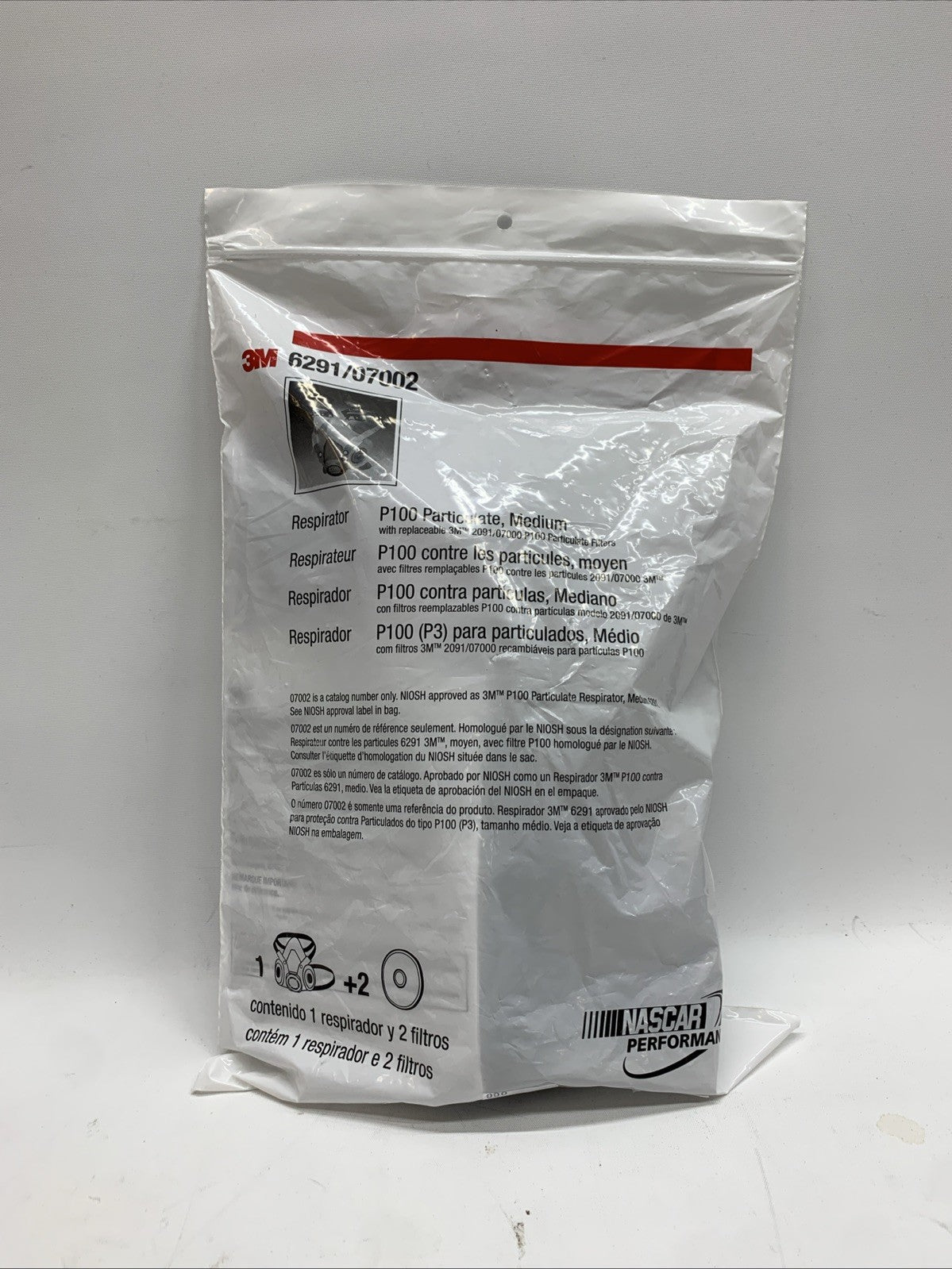 6291 3M Half Facepiece 6200 Respirator Assembly Kit & P100 Filter Pair Size Med