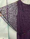 J Kara Sequin Capelet Long Beaded Dress V-neck Pull On Size 22W Purple