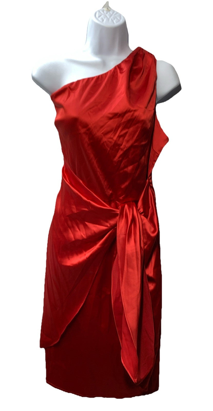 GRACE KARIN 2025 Women Satin Cocktail One Shoulder Sleeveless Dress Size 14, Red