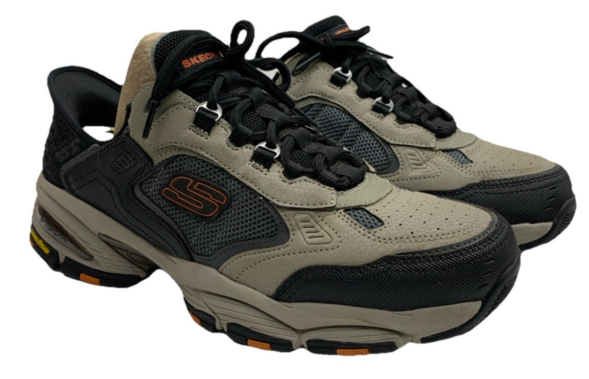 Skechers Mens Size 10.5 Vigor 3.0 Drafting Lace-up Shoe Taupe/Black 237445W/TPBK