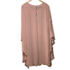 SLNY Women's Cocktail Dress Size 24W Pink Beaded Chiffon Shift with Capelet