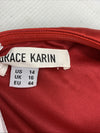GRACE KARIN 2025 Women Satin Cocktail One Shoulder Sleeveless Dress Size 14, Red