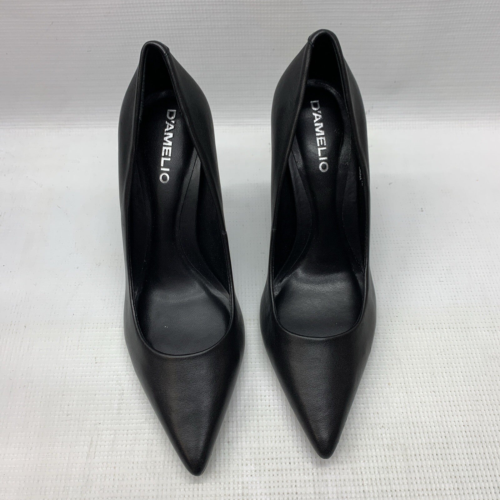 D'Amelio Womens Footwear Black Leather Karyenaa Pump Size 7.5 High Heel Slip-on