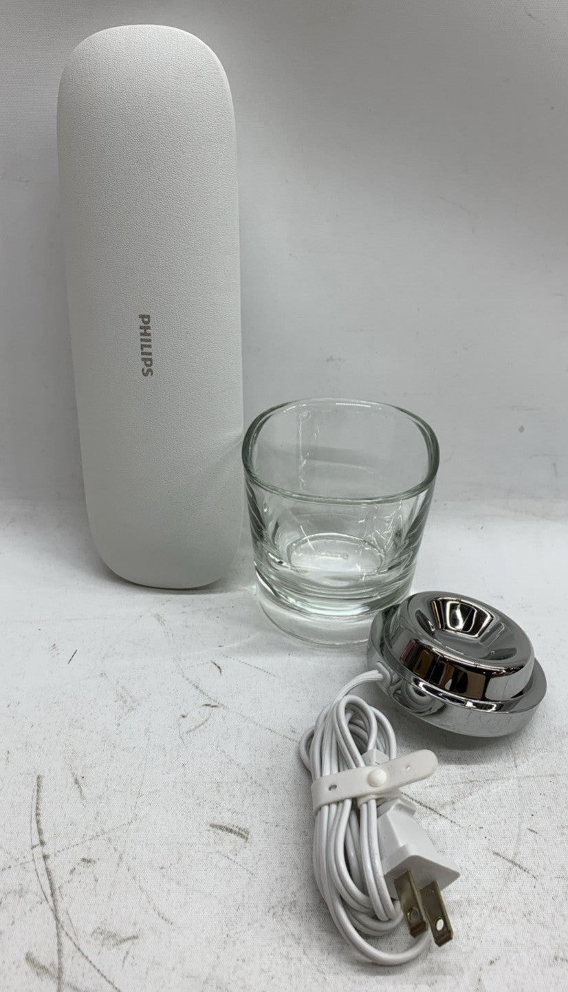 Philips Sonicare Diamond Clean Glass Cup Silver Charging Base Charging Case USED