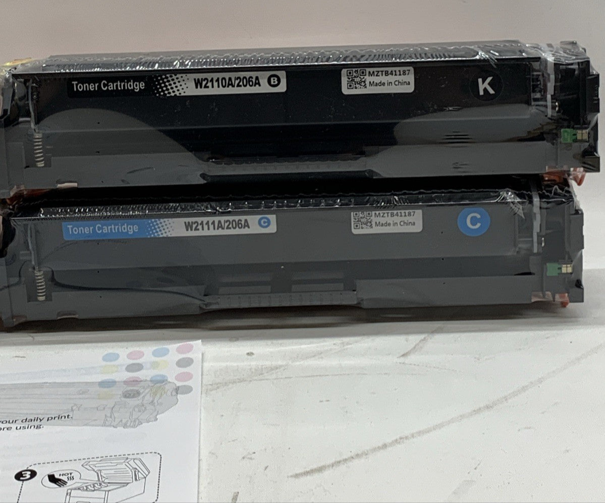 Replacement CYMBK for HP 206A Toner Cartridges for Color Laser Jet Pro - 4 Pack